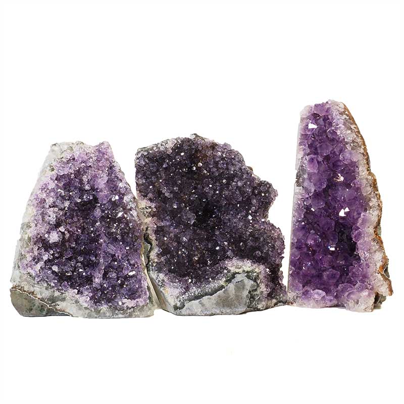 1.77kg Amethyst Crystal Geode Specimen Set 3 Pieces N97 3 Amethyst Crystal Geode Specimen N97 | Himalayan Salt Factory