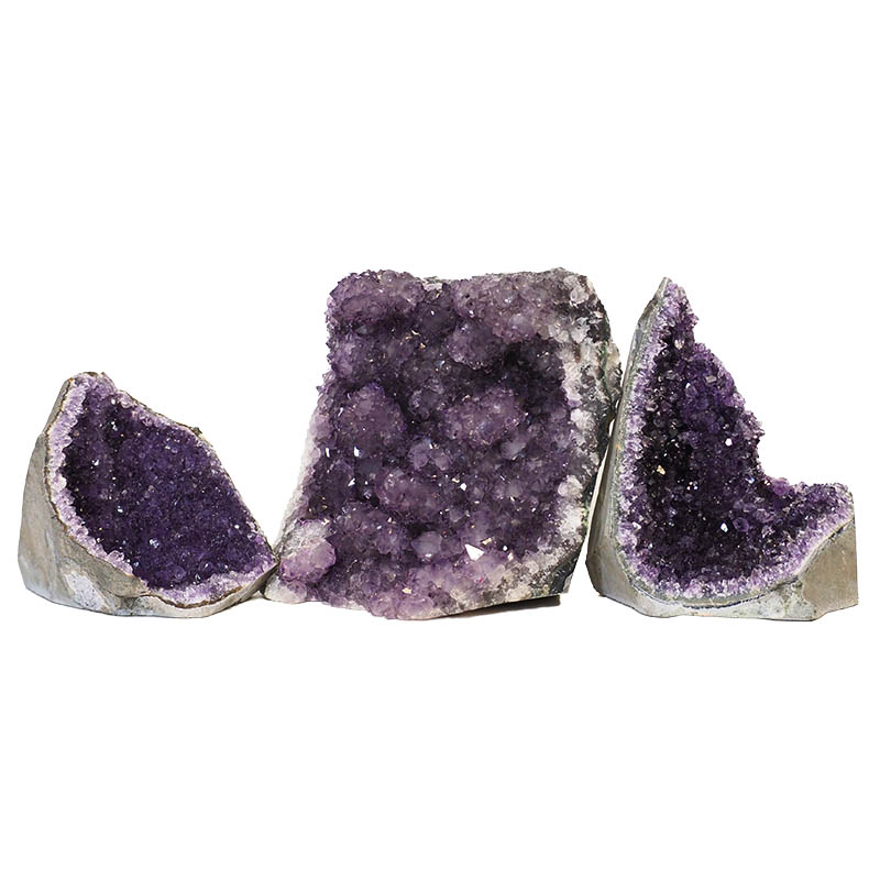 1.95kg Amethyst Crystal Geode Specimen Set 3 Pieces N124 5 Amethyst Crystal Geode Specimen Set N124 | Himalayan Salt Factory