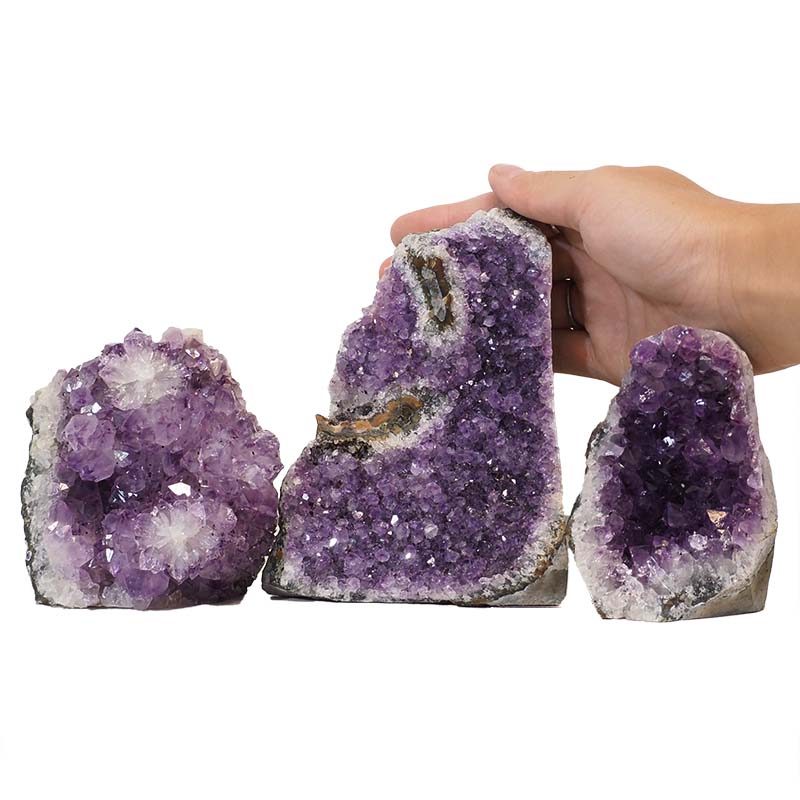 1.91kg Amethyst Crystal Geode Specimen Set 3 Pieces N131 4 Amethyst Crystal Geode Specimen Set N131 | Himalayan Salt Factory