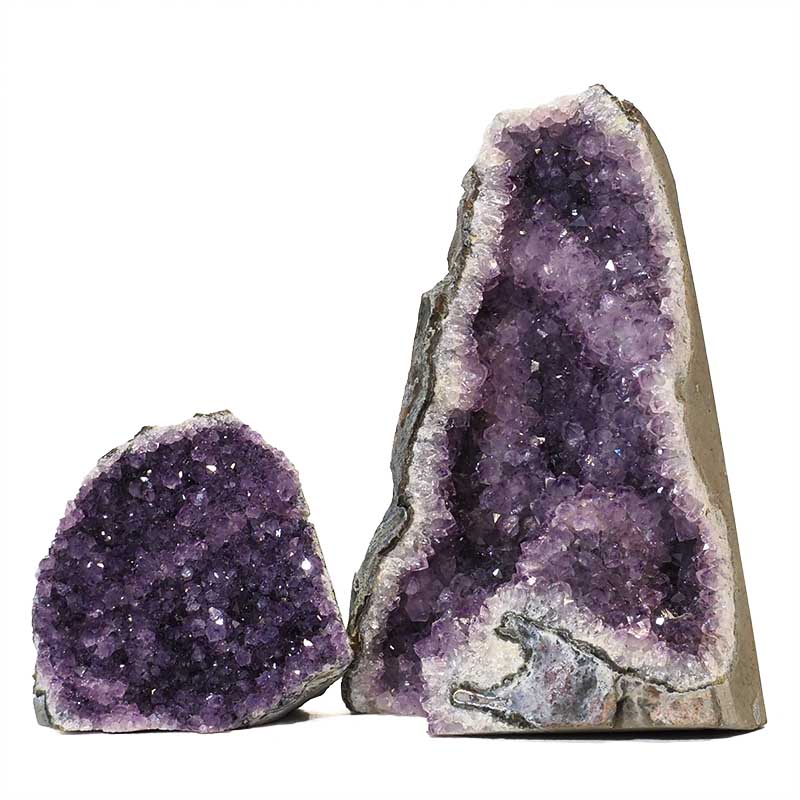 2.05kg Amethyst Crystal Geode Specimen Set 2 Pieces N133 3 Amethyst Crystal Geode Specimen Set N133 | Himalayan Salt Factory