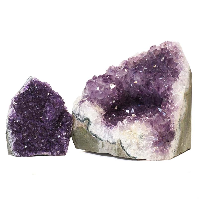 2.73kg Amethyst Crystal Geode Specimen Set 2 Pieces N134 3 Amethyst Crystal Geode Specimen Set N134 | Himalayan Salt Factory