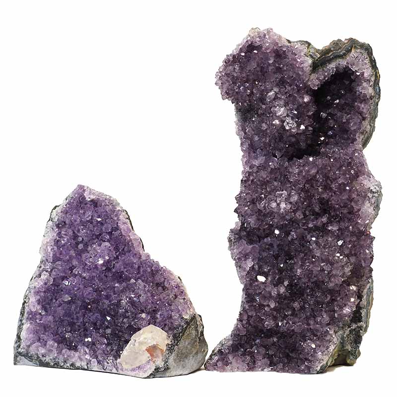 1.99kg Amethyst Crystal Geode Specimen Set 2 Pieces N136 3 Amethyst Crystal Geode Specimen Set N136 | Himalayan Salt Factory
