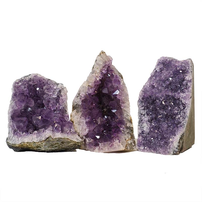 1.59kg Amethyst Crystal Geode Specimen Set 3 Pieces N142 3 Amethyst Crystal Geode Specimen Set N142 | Himalayan Salt Factory