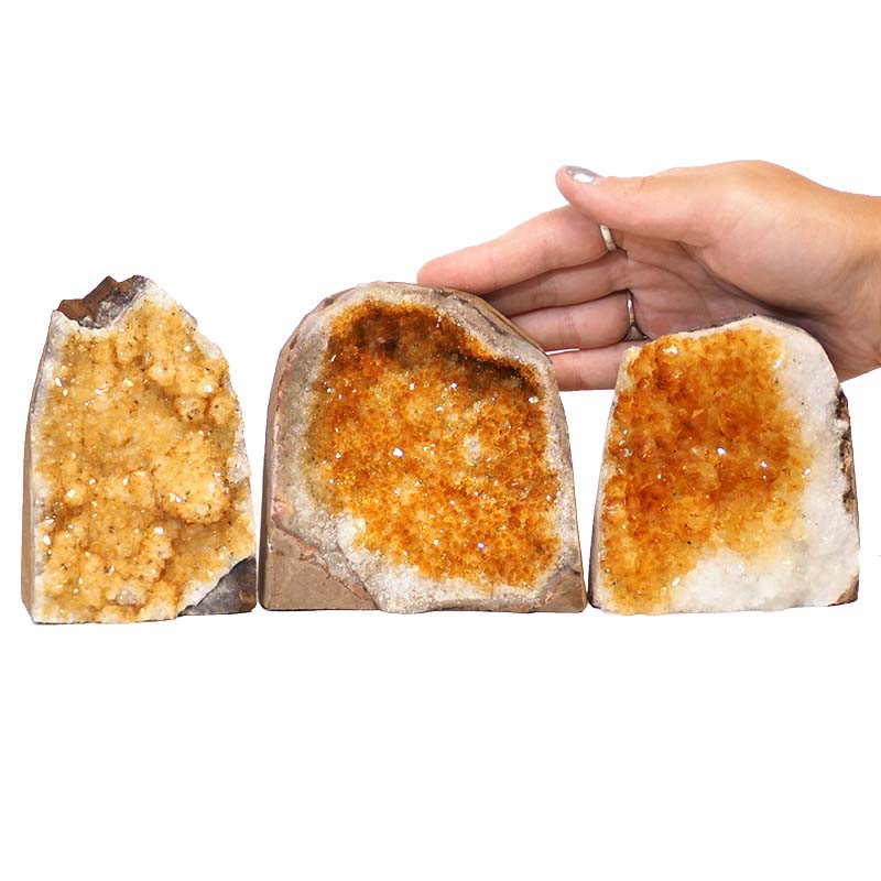 1.96kg Citrine Crystal Geode Specimen Set 3 Pieces N108 4 Citrine Crystal Geode Specimen Set N108 | Himalayan Salt Factory