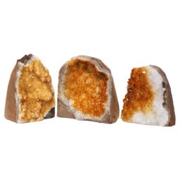 1.96kg Citrine Crystal Geode Specimen Set 3 Pieces N108 7 Citrine Crystal Geode Specimen Set N108 | Himalayan Salt Factory