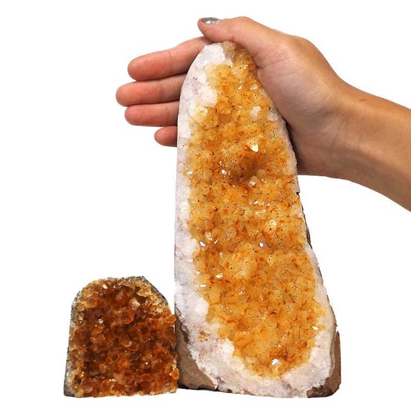 1.73kg Citrine Crystal Geode Specimen Set 2 Pieces N110 4 Citrine Crystal Geode Specimen Set N110 | Himalayan Salt Factory