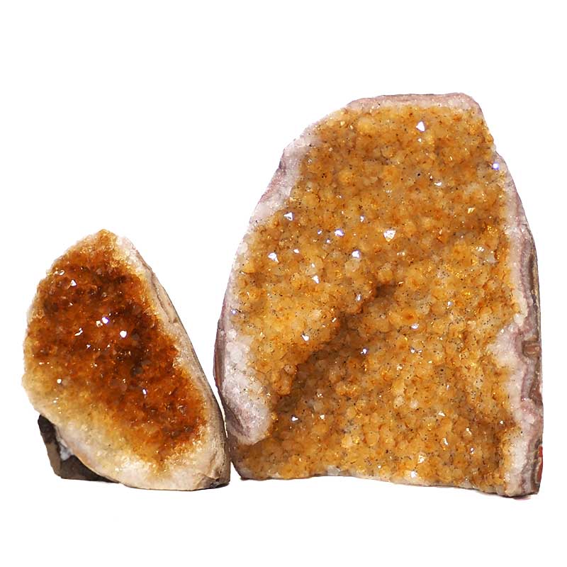 1.53kg Citrine Crystal Geode Specimen Set 2 Pieces N111 3 Citrine Crystal Geode Specimen Set N111 | Himalayan Salt Factory