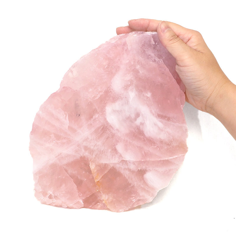 Rose Quartz Polished Slab Plate S879 5 Rose Quartz Crystal Plate S879 | Himalayan Salt Factory