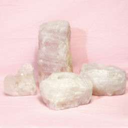 1.4kg Rose Quartz Crystal Lamp Set 4 pieces S386 | Himalayan Salt Factory