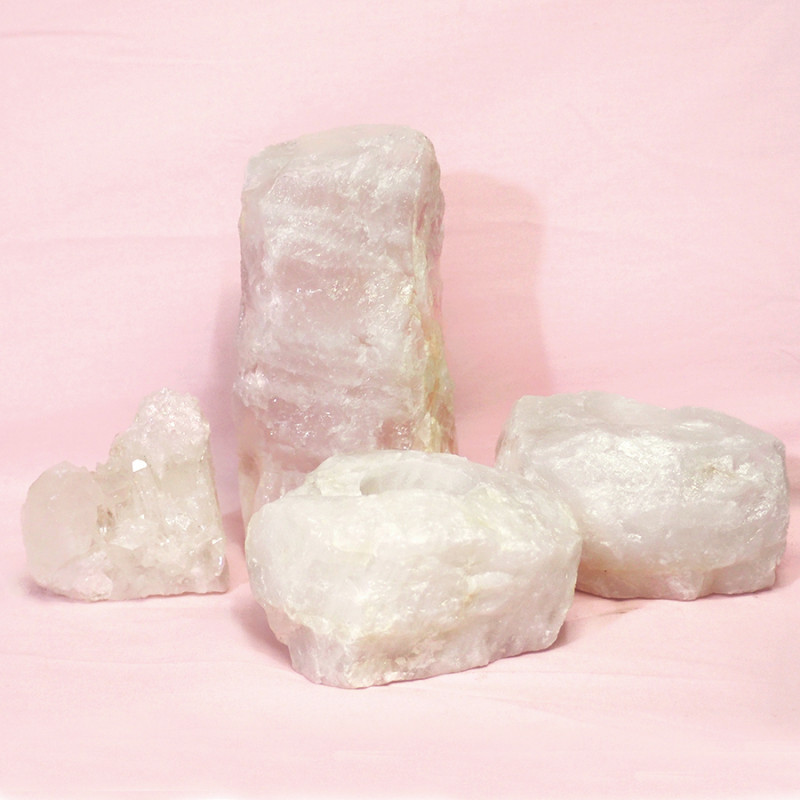 1.4kg Rose Quartz Crystal Lamp Set 4 pieces S386 3 1.4kg Rose Quartz Crystal Lamp Set 4 pieces S386 | Himalayan Salt Factory