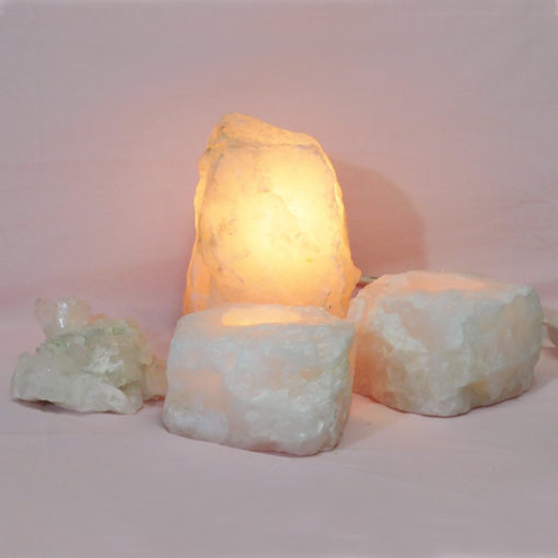1.72kg Rose Quartz Crystal Lamp Set 4 pieces S385-1 | Himalayan Salt Factory