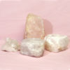 1.72kg Rose Quartz Crystal Lamp Set 4 pieces S385 | Himalayan Salt Factory