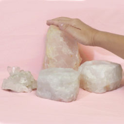 1.72kg Rose Quartz Crystal Lamp Set 4 pieces S385 7 1.72kg Rose Quartz Crystal Lamp Set 4 pieces S385-2 | Himalayan Salt Factory