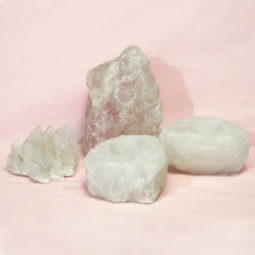 1.8kg Rose Quartz Crystal Lamp Set 4 pieces S392-1 | Himalayan Salt Factory