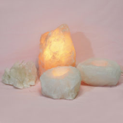 1.8kg Rose Quartz Crystal Lamp Set 4 pieces S392 | Himalayan Salt Factory