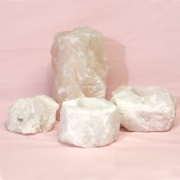 1.99kg Rose Quartz Crystal Lamp Set 4 pieces S382 | Himalayan Salt Factory
