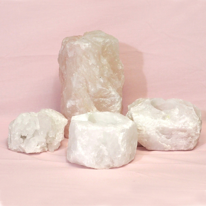 1.99kg Rose Quartz Crystal Lamp Set 4 pieces S382 3 1.99kg Rose Quartz Crystal Lamp Set 4 pieces S382 | Himalayan Salt Factory