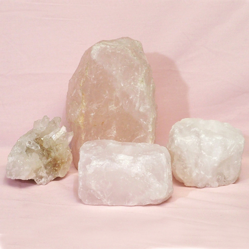 2.12kg Rose Quartz Crystal Lamp Set 4 pieces S383 3 2.12kg Rose Quartz Crystal Lamp Set 4 pieces S383 | Himalayan Salt Factory