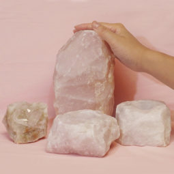 2.3kg Rose Quartz Crystal Lamp Set 4 pieces S389 7 2.3kg Rose Quartz Crystal Lamp Set 4 pieces S389-1 | Himalayan Salt Factory