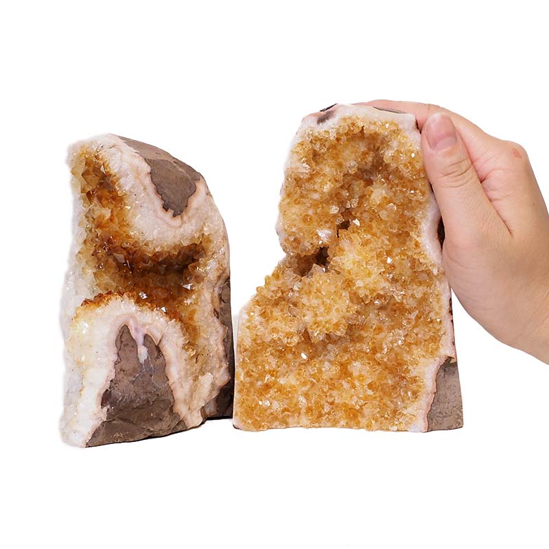 1.90kg Citrine Crystal Geode Specimen Set 2 Pieces S936 4 2.77kg Citrine Crystal Geode Specimen Set 2 Pieces S936 | Himalayan Salt Factory