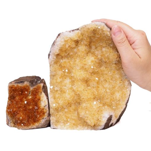 2.77kg Citrine Crystal Geode Specimen Set 2 Pieces S937 | Himalayan Salt Factory