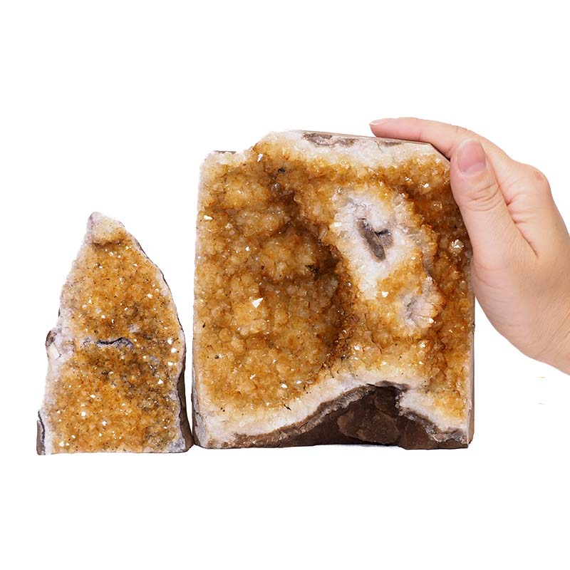 2.01kg Citrine Crystal Geode Specimen Set 2 Pieces S941 4 2.77kg Citrine Crystal Geode Specimen Set 2 Pieces S941 | Himalayan Salt Factory