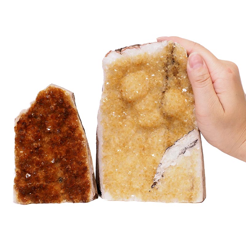 2.06kg Citrine Crystal Geode Specimen Set 2 Pieces S943 4 2.77kg Citrine Crystal Geode Specimen Set 2 Pieces S943 | Himalayan Salt Factory