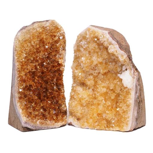 2.77kg Citrine Crystal Geode Specimen Set 2 Pieces S944 | Himalayan Salt Factory