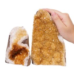 2.77kg Citrine Crystal Geode Specimen Set 2 Pieces S945 | Himalayan Salt Factory
