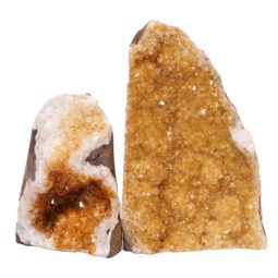 2.77kg Citrine Crystal Geode Specimen Set 2 Pieces S945 | Himalayan Salt Factory