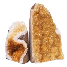 2.77kg Citrine Crystal Geode Specimen Set 2 Pieces S945 | Himalayan Salt Factory