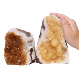 2.22kg Citrine Crystal Geode Specimen Set 2 Pieces S946 6 2.77kg Citrine Crystal Geode Specimen Set 2 Pieces S946 | Himalayan Salt Factory