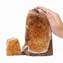 2.77kg Citrine Crystal Geode Specimen Set 2 Pieces S947 | Himalayan Salt Factory