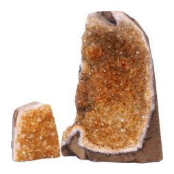 2.77kg Citrine Crystal Geode Specimen Set 2 Pieces S947 | Himalayan Salt Factory