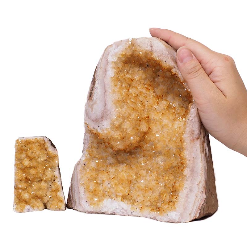 2.51kg Citrine Crystal Geode Specimen Set 2 Pieces S951 4 2.77kg Citrine Crystal Geode Specimen Set 2 Pieces S951 | Himalayan Salt Factory
