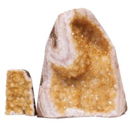 2.77kg Citrine Crystal Geode Specimen Set 2 Pieces S951 | Himalayan Salt Factory