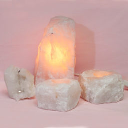 3.2kg Rose Quartz Crystal Lamp Set 4 pieces S387-2 | Himalayan Salt Factory