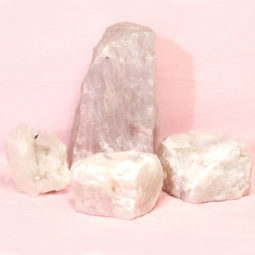 3.2kg Rose Quartz Crystal Lamp Set 4 pieces S387 | Himalayan Salt Factory