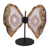 Agate Crystal Butterfly Slices on Metal Stand N362 | Himalayan Salt Factory