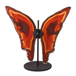 Agate Crystal Butterfly Slices on Metal Stand N381 | Himalayan Salt Factory