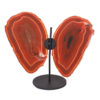 Agate Crystal Butterfly Slices on Metal Stand N384 | Himalayan Salt Factory