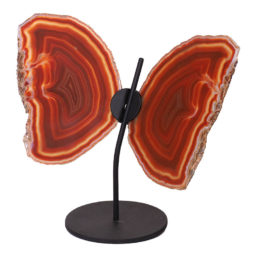 Agate Crystal Butterfly Slices on Metal Stand N388 | Himalayan Salt Factory