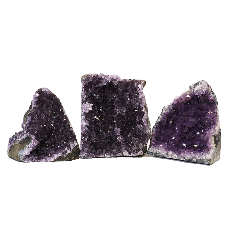 1.80kg Amethyst Crystal Geode Specimen Set 3 Pieces N145 3 Amethyst Crystal Geode Specimen Set N145 | Himalayan Salt Factory