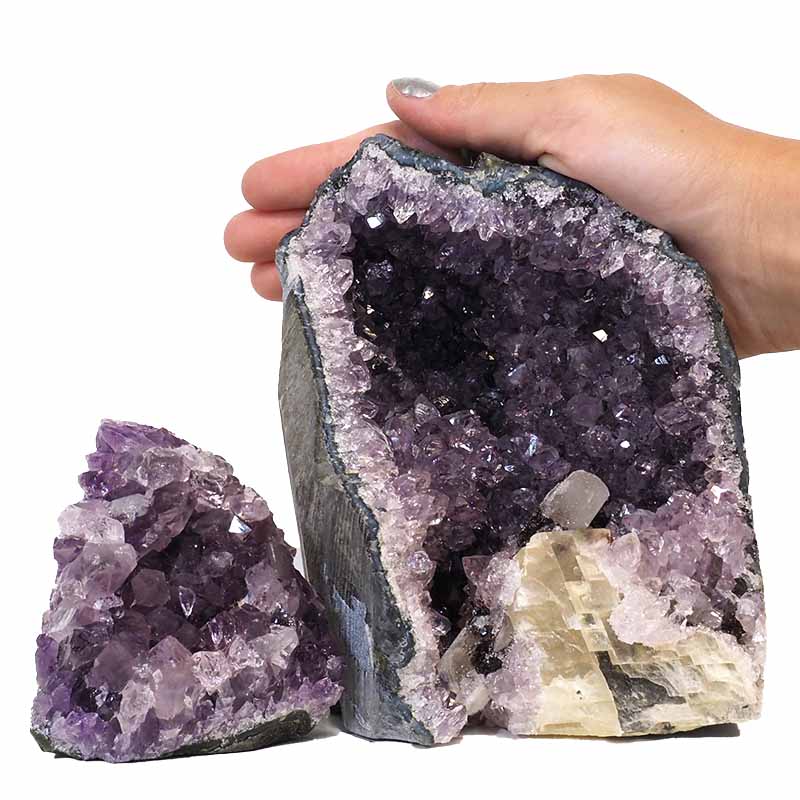 2.10kg Amethyst Crystal Geode Specimen Set 2 Pieces N147 4 Amethyst Crystal Geode Specimen Set N147 | Himalayan Salt Factory