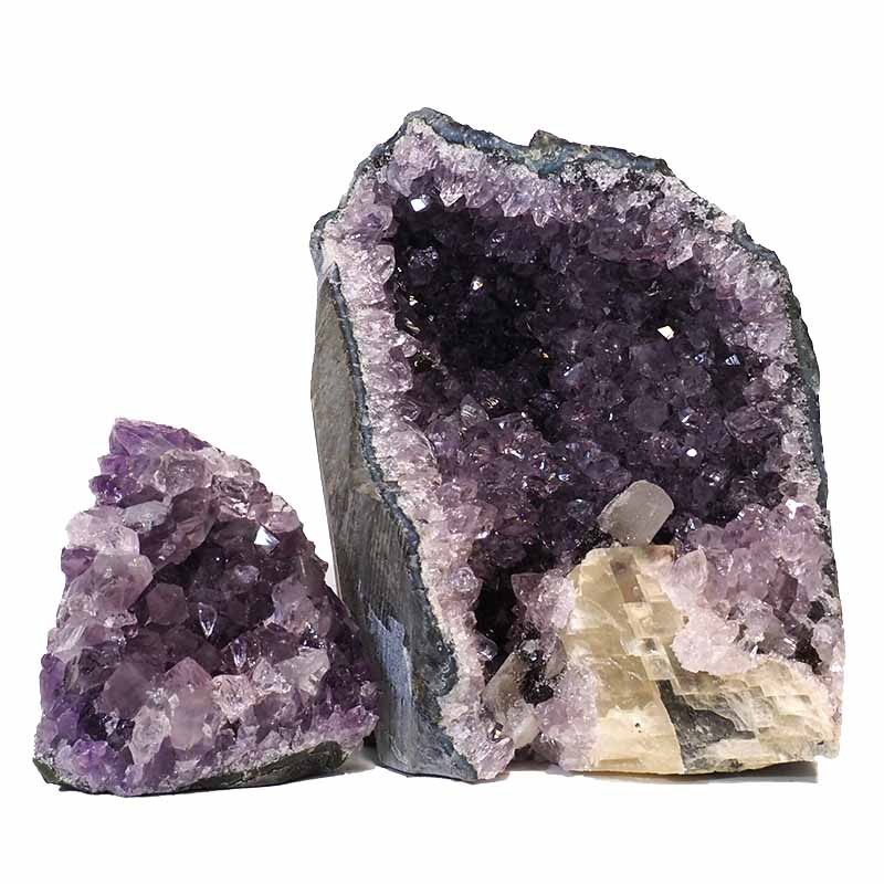2.10kg Amethyst Crystal Geode Specimen Set 2 Pieces N147 3 Amethyst Crystal Geode Specimen Set N147 | Himalayan Salt Factory