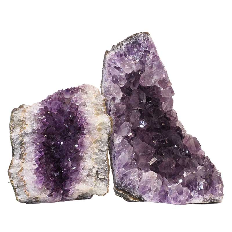 2.05kg Amethyst Crystal Geode Specimen Set 2 Pieces N150 3 Amethyst Crystal Geode Specimen Set N150 | Himalayan Salt Factory