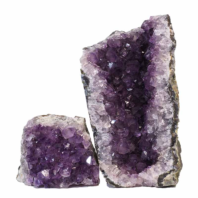2.43kg Amethyst Crystal Geode Specimen Set 2 Pieces N152 3 Amethyst Crystal Geode Specimen Set N152 | Himalayan Salt Factory
