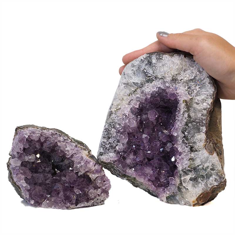 3.10kg Amethyst Crystal Geode Specimen Set 2 Pieces N160 4 Amethyst Crystal Geode Specimen Set N160 | Himalayan Salt Factory
