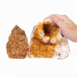 Citrine Crystal Geode Specimen Set 2 Pieces S914 | Himalayan Salt Factory