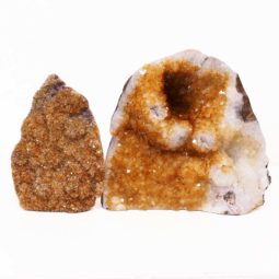 Citrine Crystal Geode Specimen Set 2 Pieces S914 | Himalayan Salt Factory